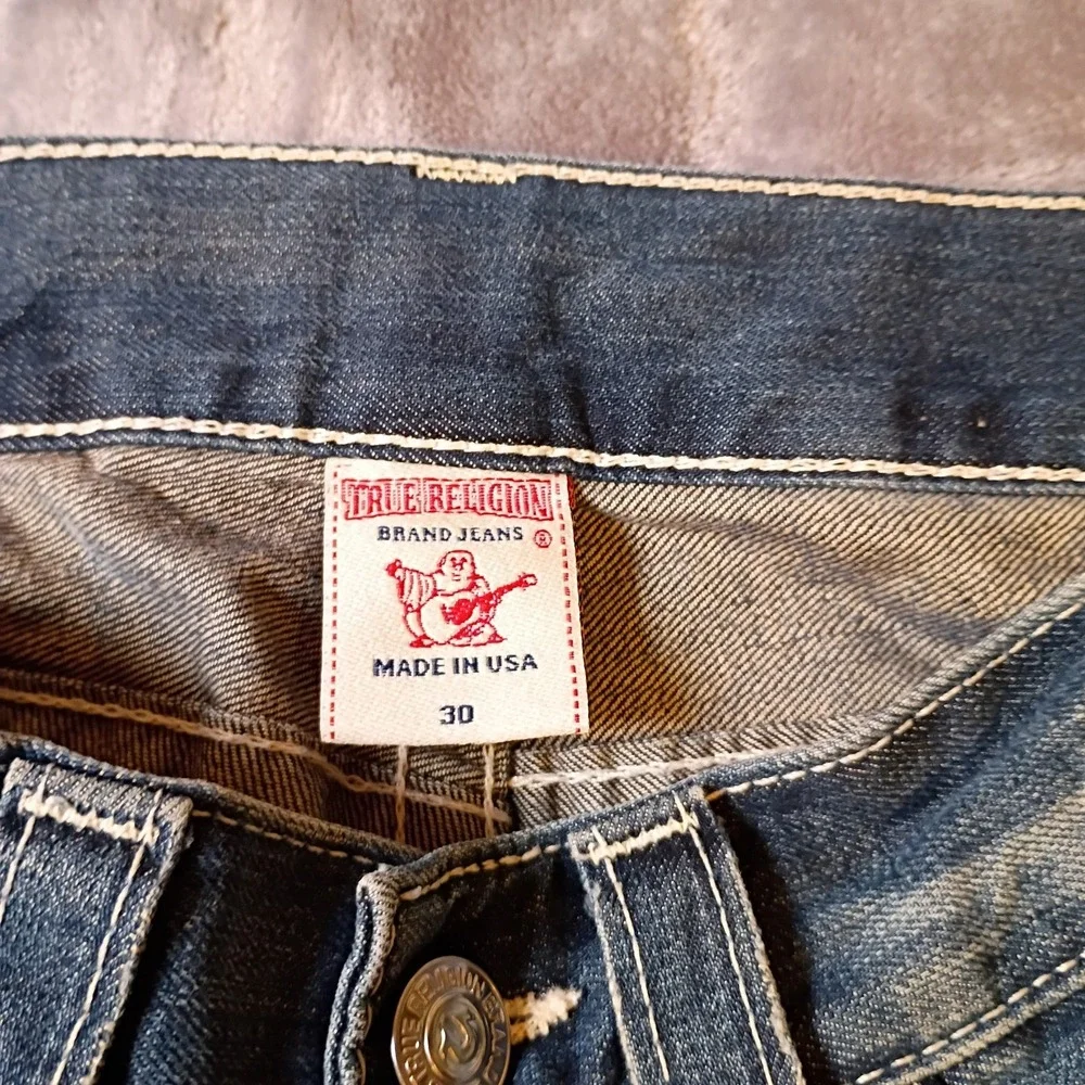 Vintage True Religion Ricky Super T Jeans Mens 30 Blue Made in USA Y2K Denium